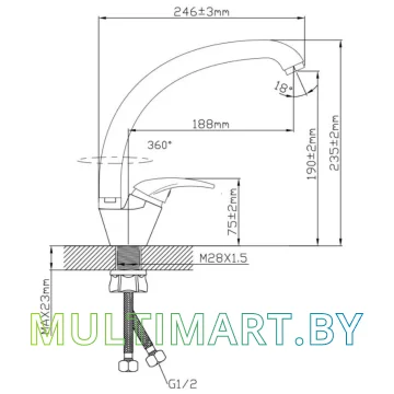 Смеситель AV Engineering AVURS4-A120-559 картинка 2